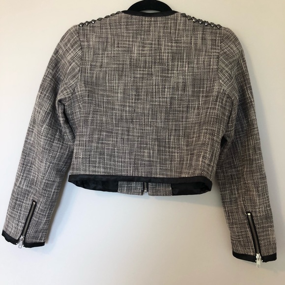 Tweed Studded Crop Jacket - Picture 3 of 6